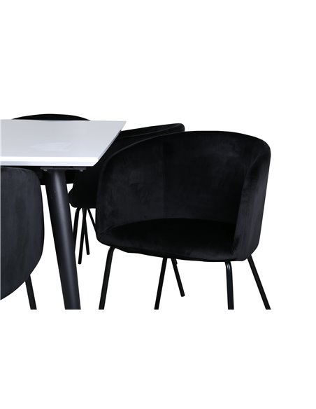 Matgrupp Jimmy med Berit matstolar, 195 × 90 cm