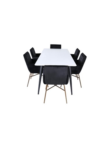 Matgrupp Jimmy med Petra matstolar, 195 × 90 cm