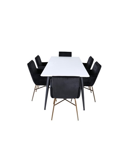 Matgrupp Jimmy med Petra matstolar, 195 × 90 cm