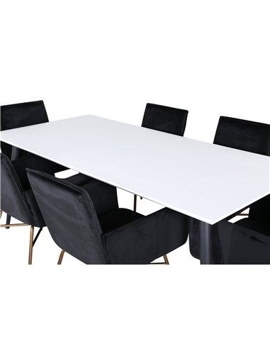 Matgrupp Jimmy med Petra matstolar, 195 × 90 cm