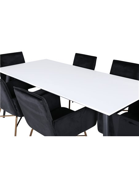 Matgrupp Jimmy med Petra matstolar, 195 × 90 cm