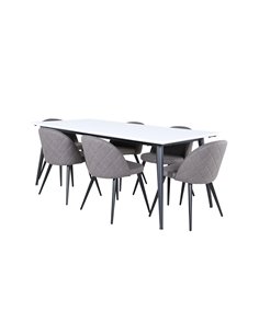 Matgrupp Jimmy med Velvet matstolar, 195 × 90 cm