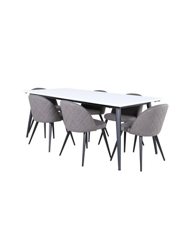 Matgrupp Jimmy med Velvet matstolar, 195 × 90 cm