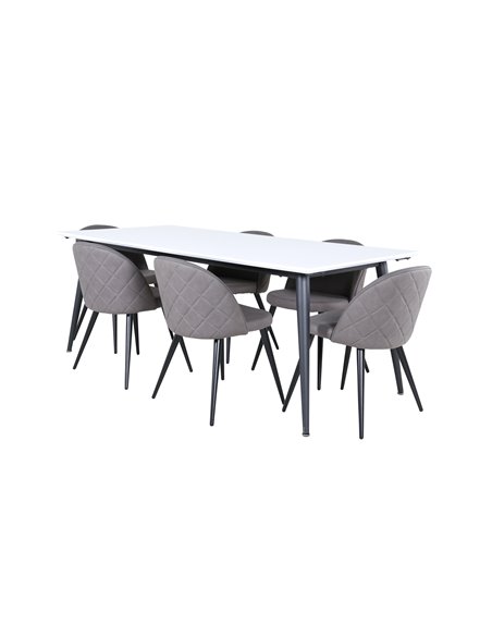 Matgrupp Jimmy med Velvet matstolar, 195 × 90 cm
