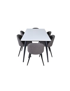 Matgrupp Jimmy med Velvet matstolar, 195 × 90 cm 2
