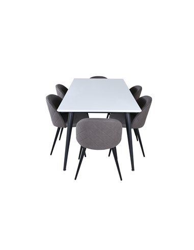 Matgrupp Jimmy med Velvet matstolar, 195 × 90 cm