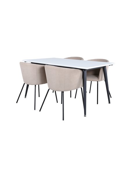Matgrupp Jimmy med Berit matstolar, 150 × 90 cm