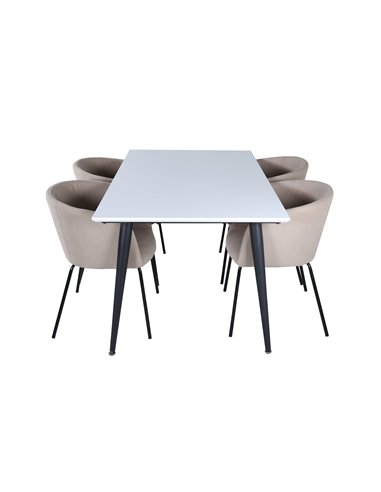 Matgrupp Jimmy med Berit matstolar, 150 × 90 cm