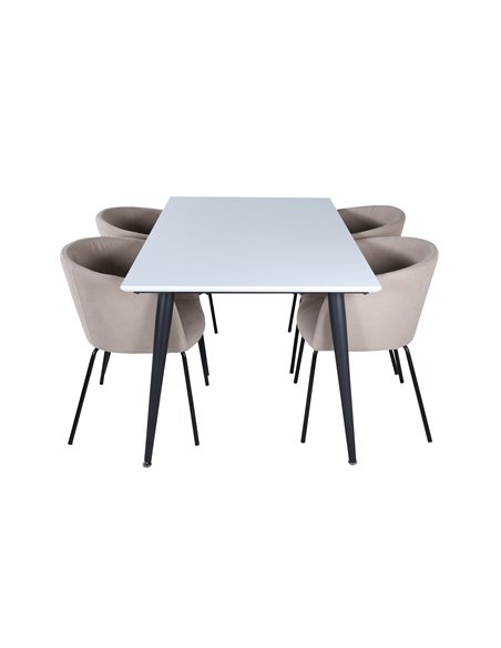 Matgrupp Jimmy med Berit matstolar, 150 × 90 cm
