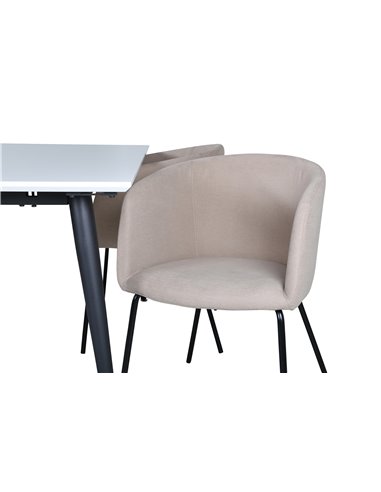 Matgrupp Jimmy med Berit matstolar, 150 × 90 cm