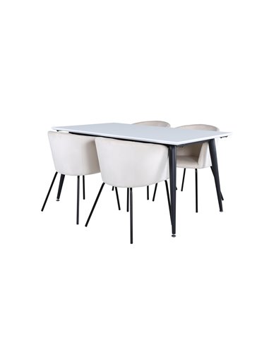 Matgrupp Jimmy med Berit matstolar, 150 × 90 cm