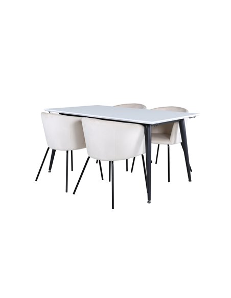 Matgrupp Jimmy med Berit matstolar, 150 × 90 cm