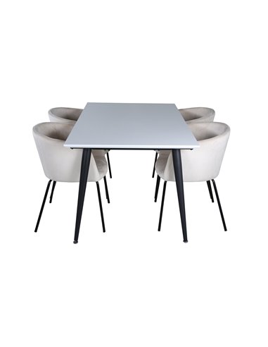 Matgrupp Jimmy med Berit matstolar, 150 × 90 cm