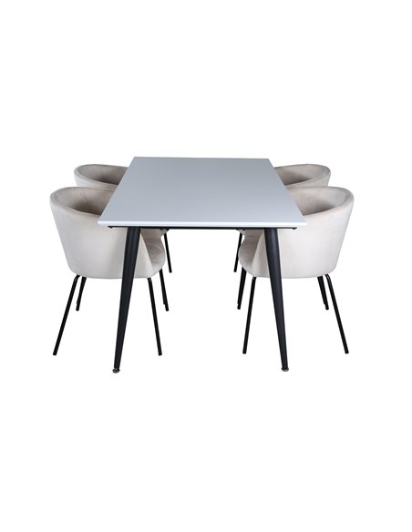 Matgrupp Jimmy med Berit matstolar, 150 × 90 cm