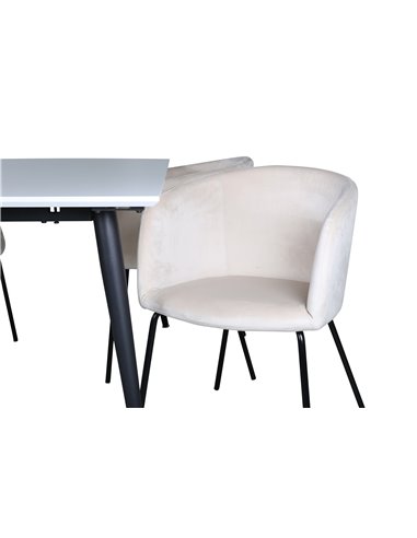 Matgrupp Jimmy med Berit matstolar, 150 × 90 cm