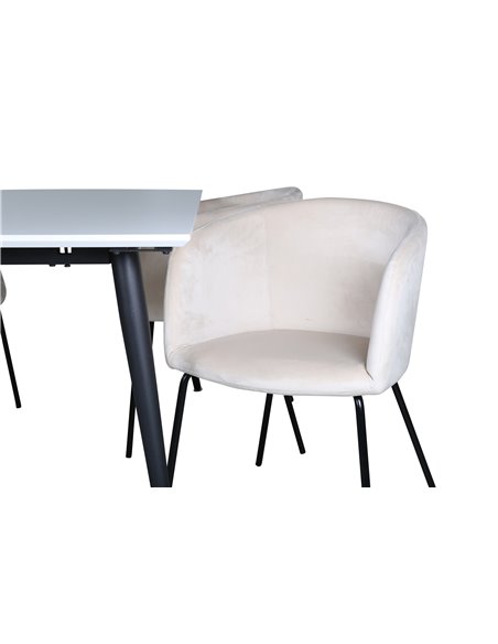 Matgrupp Jimmy med Berit matstolar, 150 × 90 cm