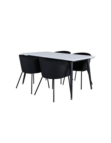 Matgrupp Jimmy med Berit matstolar, 150 × 90 cm