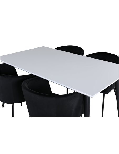 Matgrupp Jimmy med Berit matstolar, 150 × 90 cm