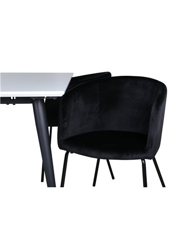 Matgrupp Jimmy med Berit matstolar, 150 × 90 cm