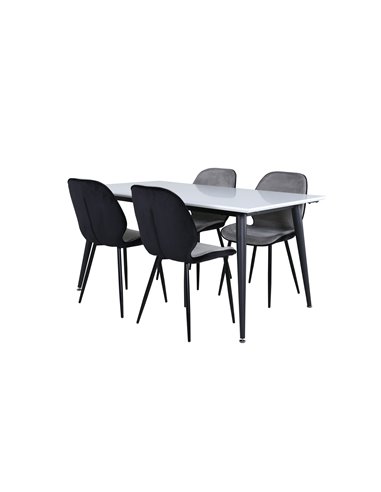 Matgrupp Jimmy med Emma matstolar, 150 × 90 cm