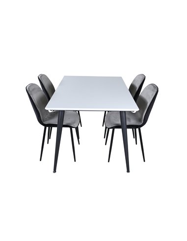 Matgrupp Jimmy med Emma matstolar, 150 × 90 cm