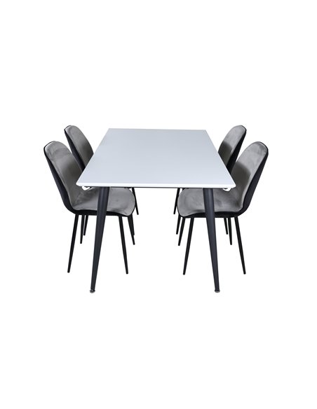 Matgrupp Jimmy med Emma matstolar, 150 × 90 cm