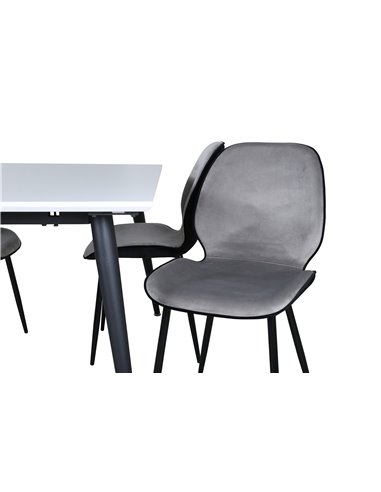 Matgrupp Jimmy med Emma matstolar, 150 × 90 cm