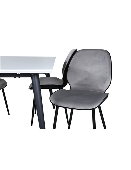 Matgrupp Jimmy med Emma matstolar, 150 × 90 cm