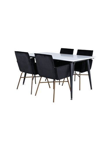 Matgrupp Jimmy med Petra matstolar, 150 × 90 cm