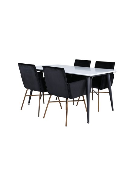 Matgrupp Jimmy med Petra matstolar, 150 × 90 cm