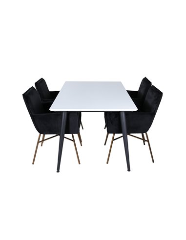 Matgrupp Jimmy med Petra matstolar, 150 × 90 cm