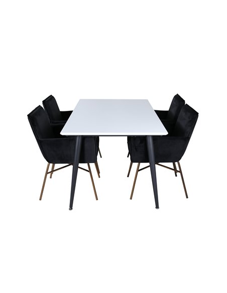 Matgrupp Jimmy med Petra matstolar, 150 × 90 cm