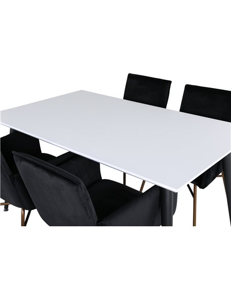 Matgrupp Jimmy med Petra matstolar, 150 × 90 cm