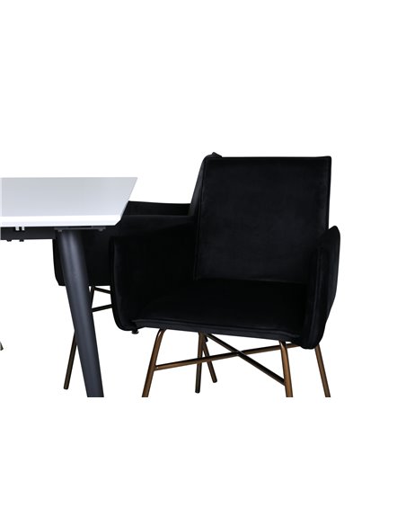 Matgrupp Jimmy med Petra matstolar, 150 × 90 cm