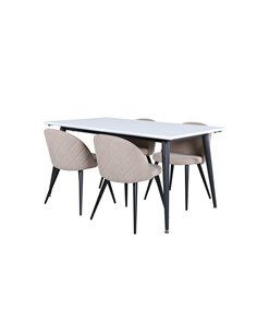 Matgrupp Jimmy med Velvet matstolar, 150 × 90 cm