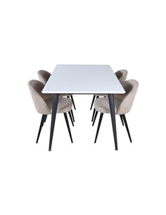 Matgrupp Jimmy med Velvet matstolar, 150 × 90 cm 2
