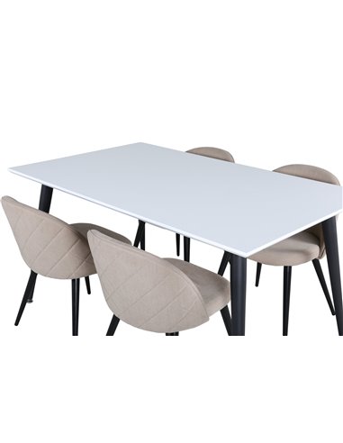 Matgrupp Jimmy med Velvet matstolar, 150 × 90 cm