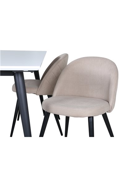 Matgrupp Jimmy med Velvet matstolar, 150 × 90 cm