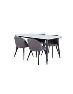 Matgrupp Jimmy med Velvet matstolar, 150 × 90 cm
