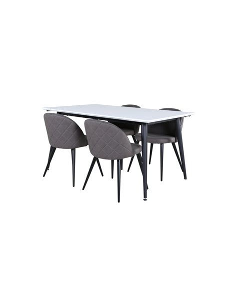 Matgrupp Jimmy med Velvet matstolar, 150 × 90 cm