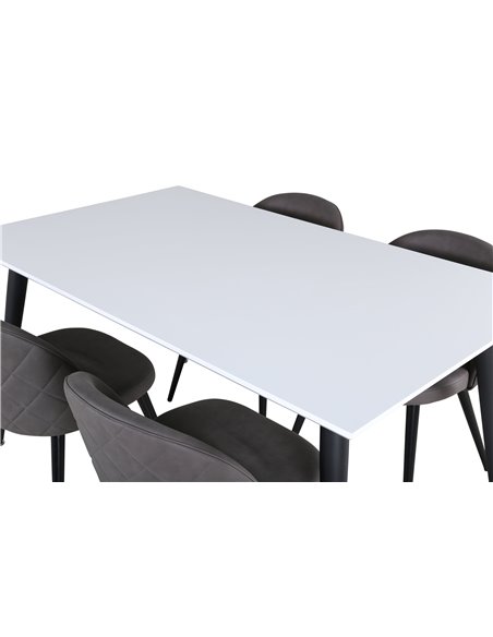 Matgrupp Jimmy med Velvet matstolar, 150 × 90 cm