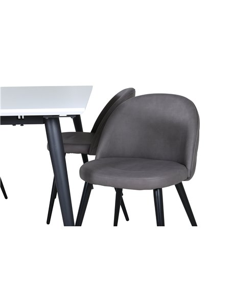 Matgrupp Jimmy med Velvet matstolar, 150 × 90 cm
