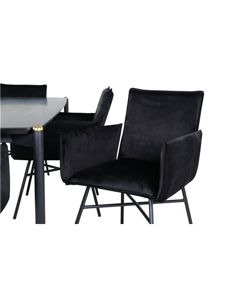 Matgrupp Pelle med Petra matstolar, 190 × 90 cm