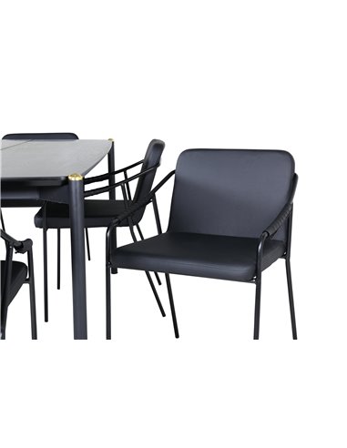 Matgrupp Pelle med Tvist matstolar, 190 × 90 cm