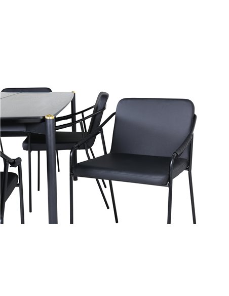 Matgrupp Pelle med Tvist matstolar, 190 × 90 cm