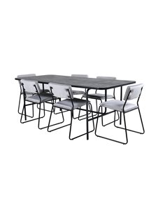 Matgrupp Uno med Kenth matstolar, 200 × 90 cm