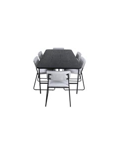 Matgrupp Uno med Kenth matstolar, 200 × 90 cm 2