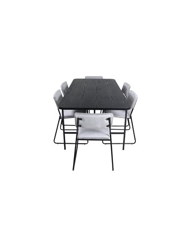 Matgrupp Uno med Kenth matstolar, 200 × 90 cm
