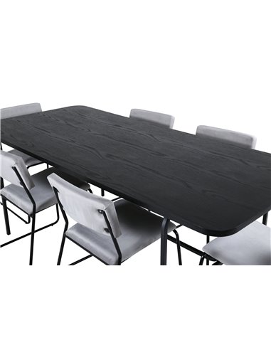 Matgrupp Uno med Kenth matstolar, 200 × 90 cm