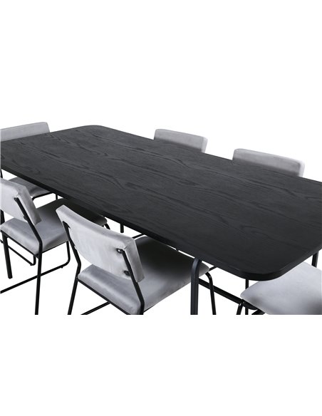Matgrupp Uno med Kenth matstolar, 200 × 90 cm